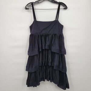 H&M Women Black Tiered Strappy Square Neck Casual Cocktail Mini Dress Small